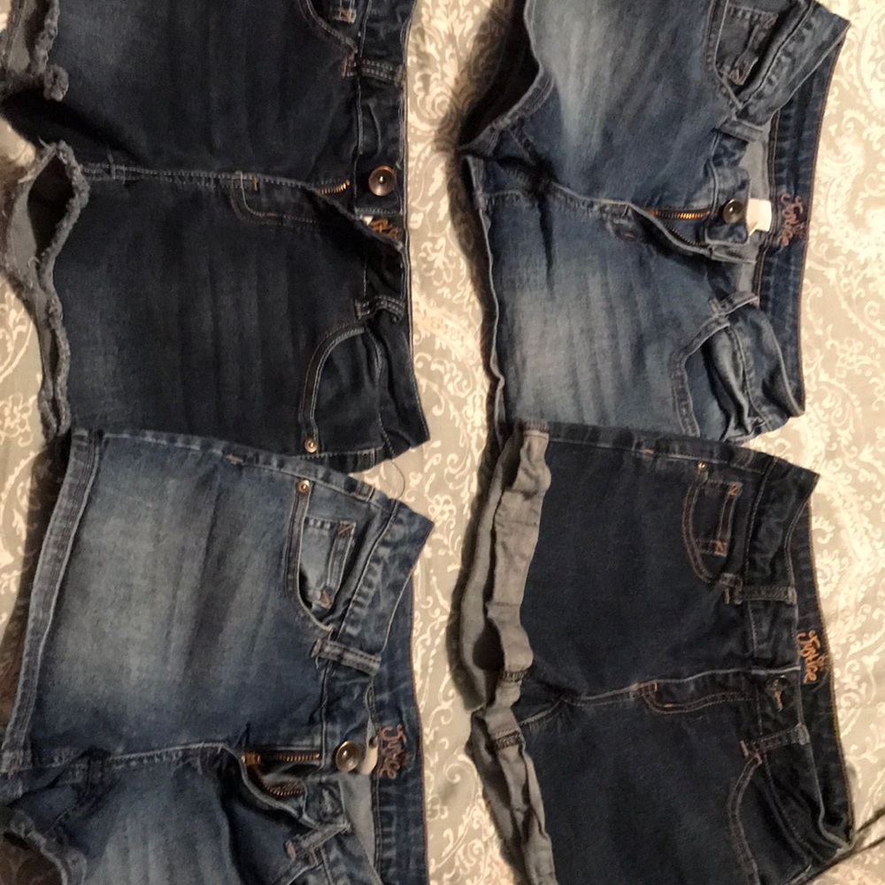 4 pairs of Justice denim shorts